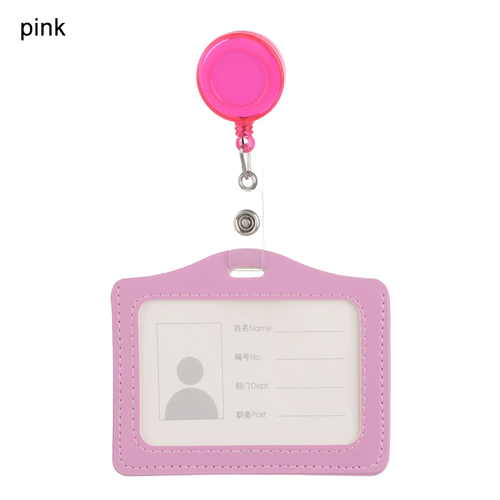 Multicolor PU Leather Retractable Badge and Cardholder Case