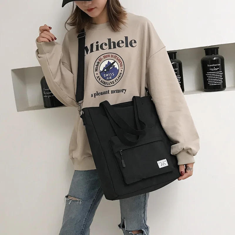 

Simple Versatile Shoulder Big Bag Women's Korean-style Harajuku Ulzzang Japanese-style Students Literature And Art Handbag Shoul