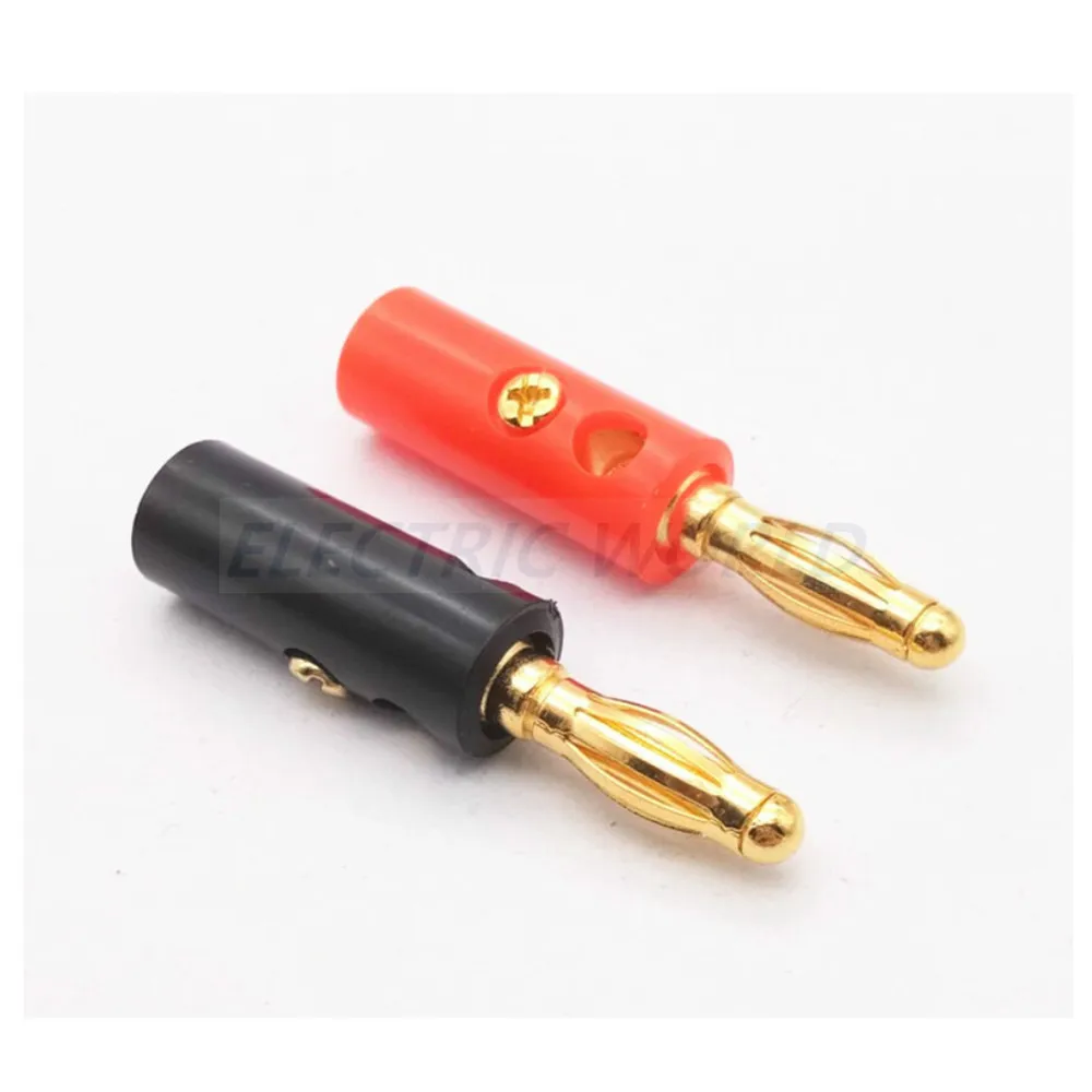 Alligator-Bananenstecker 10 Stück Kabelverbinder Schraubstecker Goldplattierte Stecker 4mm Schwarz Rot Bananenstecker Buchse Kabelverbindung – Detail 6