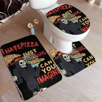 

2021 Funny Food spoof Collage Shower Curtain Set 3PCS Waterproof Bath Curtains for Bathroom Bath Mats Rug Carpet Bathtub Decor