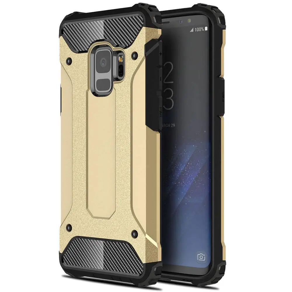 Роскошный Жесткий прочный защитный чехол для телефона для samsung Galaxy S10 S9 S8 плюс S7 S6 край S5 S10e противоударный защитный чехол - Цвет: Gold
