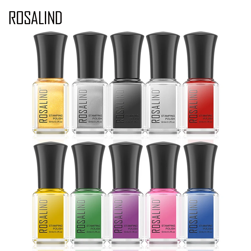 ROSALIND Stamping Nail Polish Kit Nails Art Design Semi Permanent
