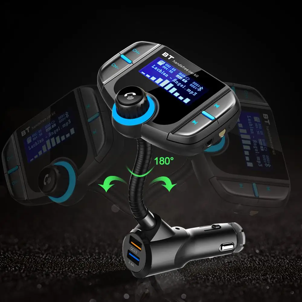 Автомобильный fm-передатчик LOVECOM с дисплеем 1,7 дюйма, улучшенный Bluetooth передатчик BT70, быстрая зарядка 3,0, беспроводной fm-модулятор