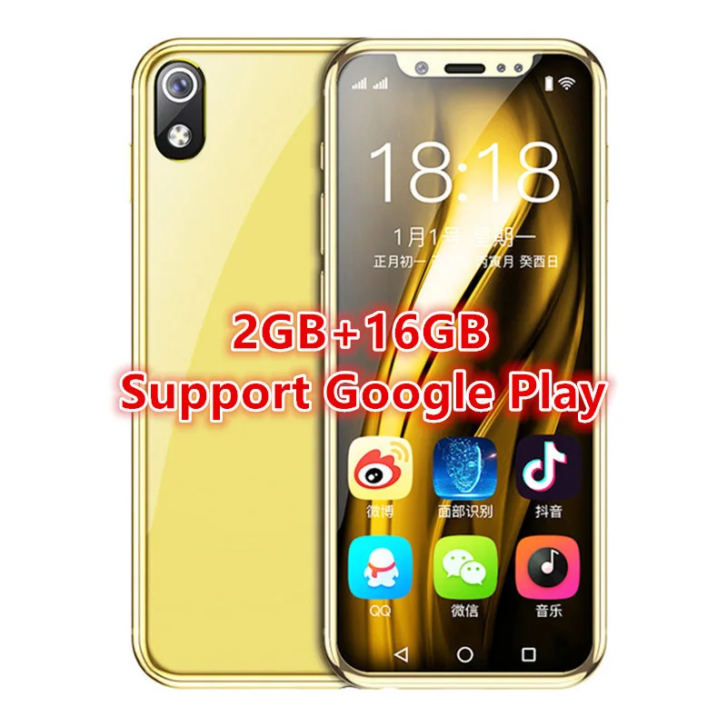Gold I9 I9S супер мини мобильный телефон 2 Гб 16 Гб 3," MT6739V четырехъядерный Android 6,0 8.0MP 4G LTE маленький Android смартфон - Цвет: Gold