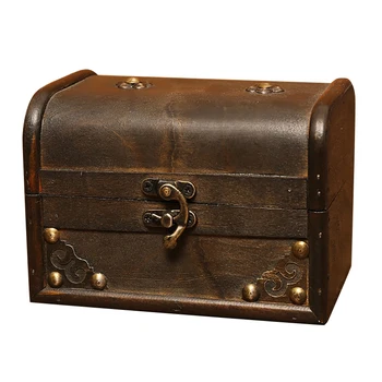 

European-Style Nostalgic Storage Box Desktop Storage Sundries Small Box Props Home Decoration Wooden Box