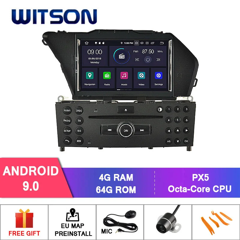 PX5 64GB ROM DE со! WITSON Android 9,0 Qcta Core автомобильный DVD для MERCEDES-BENZ GLK X204 GLK300 GLK350 4 Гб ram 64 Гб rom автомобильный gps-навигатор - Цвет: PX5 64GB ROM