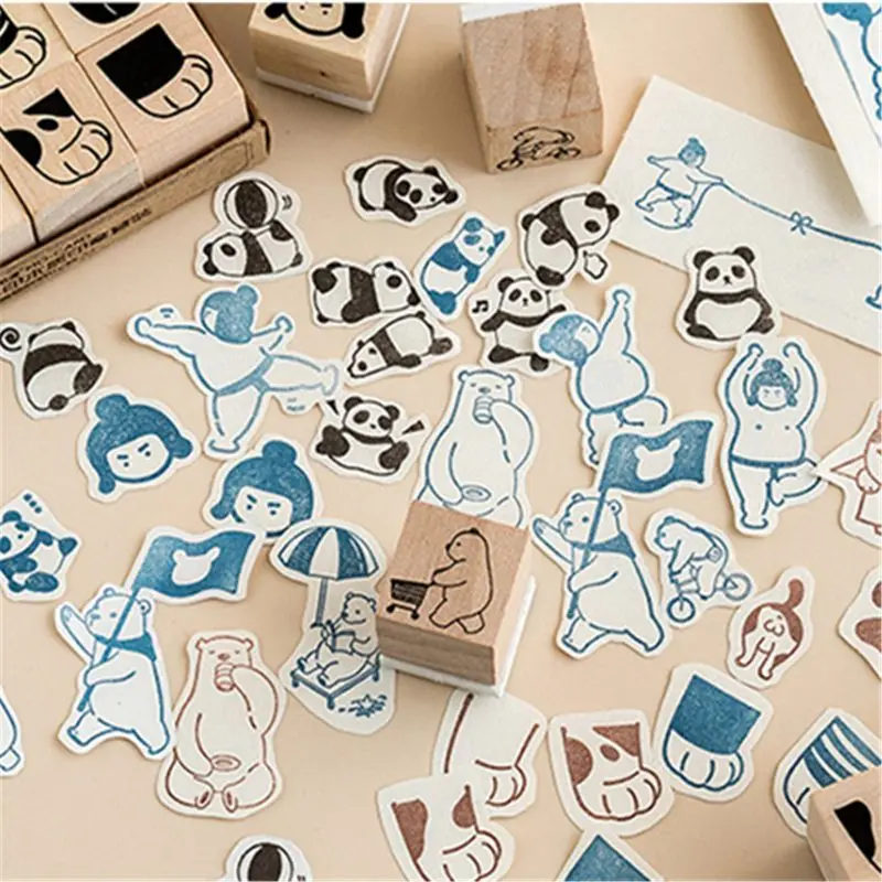 

Animal Plants Flower Leave Decoration Stamp Set Wooden Rubber Stamps for Scrapbooking Stationery DIY Craft LX9A