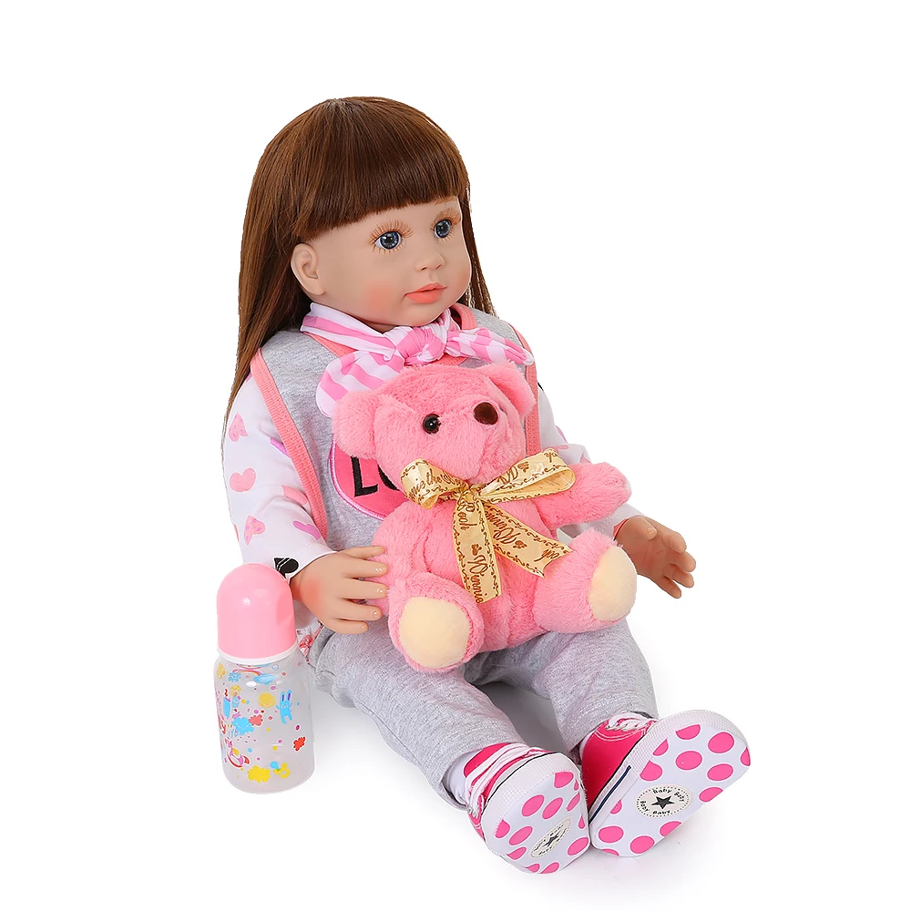 60 см Силиконовые Reborn Baby Doll игрушки как настоящая виниловая принцесса для малышей куклы для девочек Bonecas подарок на день рождения игровой дом