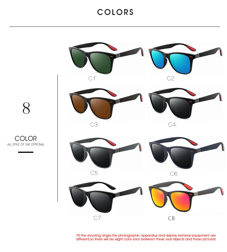 New Polarized Sunglasses Men Brand Design Driving Square Frame Sun Glasses For Women Male Goggle UV400 Gafas De Sol