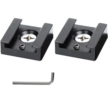 

Cold Shoe Mount Aluminum Adapter Bracket Hot Shoe with 1/4 Thread for Camera Cage Flash Shoe Mount(2 PCS)