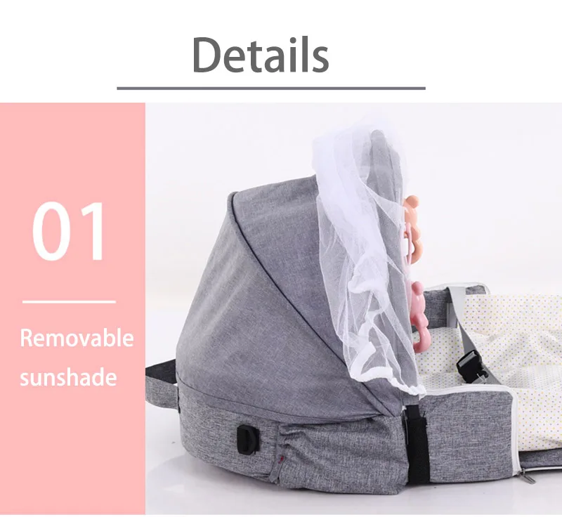 Baby Crib Bed Portable Folding Baby Bed Nest Cot For Travel Foldable Bed Bag With Mosquito Net Infant Sleeping Basket With Toys