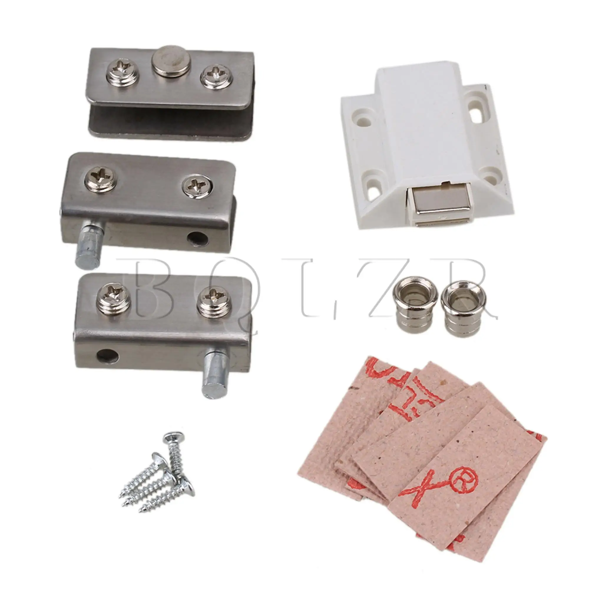 BQLZR Stainless Steel Glass Pivot Door Hinges Clamps Kits for 5-8mm Glass Door