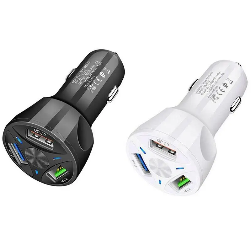QC 3,0 быстрое зарядное устройство 3 порта USB светодиодный дисплей автомобильный зарядный адаптер многофункциональный автомобильный зарядный мобильный телефон Быстрая зарядка