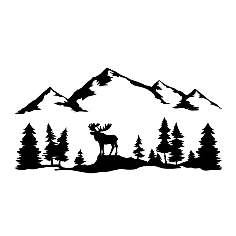 

Creative Car Stickers Camper Offroad Moose Trees Forest Decals Accessories Cover Scratches Waterproof PVC 43cm X 22cm