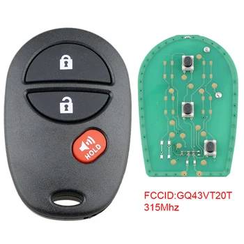 

Auto Car Key Replacement 315Mhz 3 Buttons Replacement Keyless Entry Remote Key Fob GQ43VT20T Fit for Toyota Sequoia