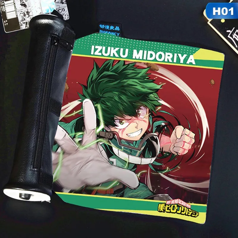 

My Hero Academia Style Roll Pencil Case Canvas School Pencil Case Roll Up Pencil Bag Portable Pencil Box School Supplies