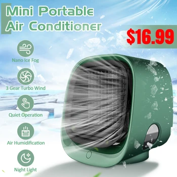 

Mini Portable Desktop Air Conditioner Purifier Humidifier USB Air Cooling Fan Three Gear 300ml Water Capacity for Office Home