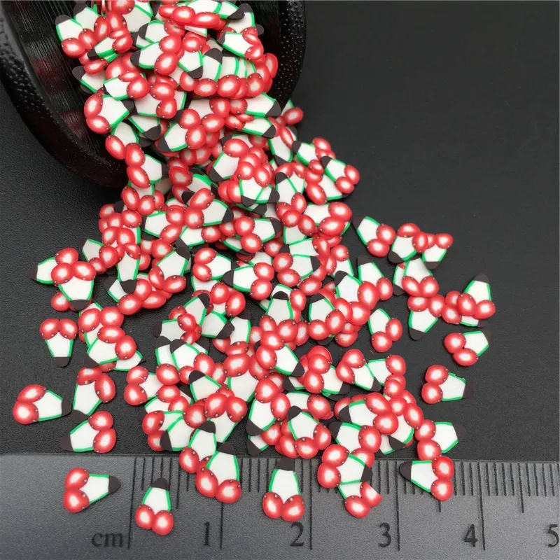 cherry 50 г Фрукты Fimo Полимерная глина посыпать для детей Diy, мягкая глина для рукоделия глина/Нейл-арт/украшение для альбома DIY, наполнитель слизи - Цвет: cherry