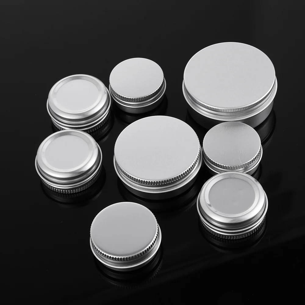 

Aluminium Makeup Oil Wax Box Reusable Packaging Can Tin Container Cosmetic Pot Jar Upper Screw Bottles Sample Canisters Cap