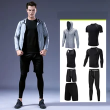 Мужская спортивная одежда, костюмы, спортивные колготки, одежда для тренировок, спортивный комплект для бега, спортивный костюм для бега, сухой крой, большие размеры