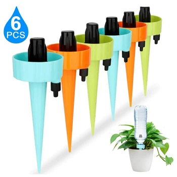

6 Pcs Plant Waterer Self Watering Spikes Plant Watering Devices With Slow Release Control Switch Automatic Watering Spike