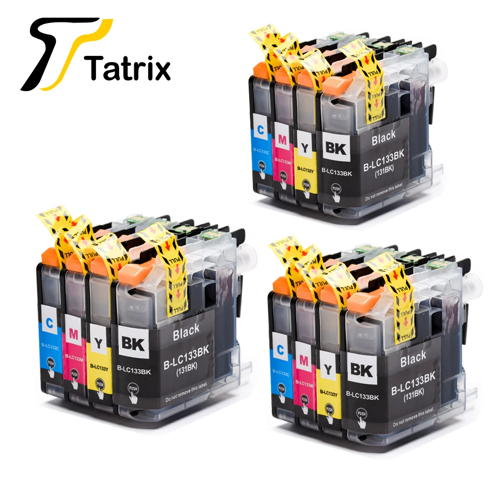 Tatrix 4PK для Brother LC133 LC131 чернильный картридж для принтера Brother MFC-J245 J470DW J475DW J650DW J870DW DCP-J152W J172W J552DW J752DW - Цвет: 3 set