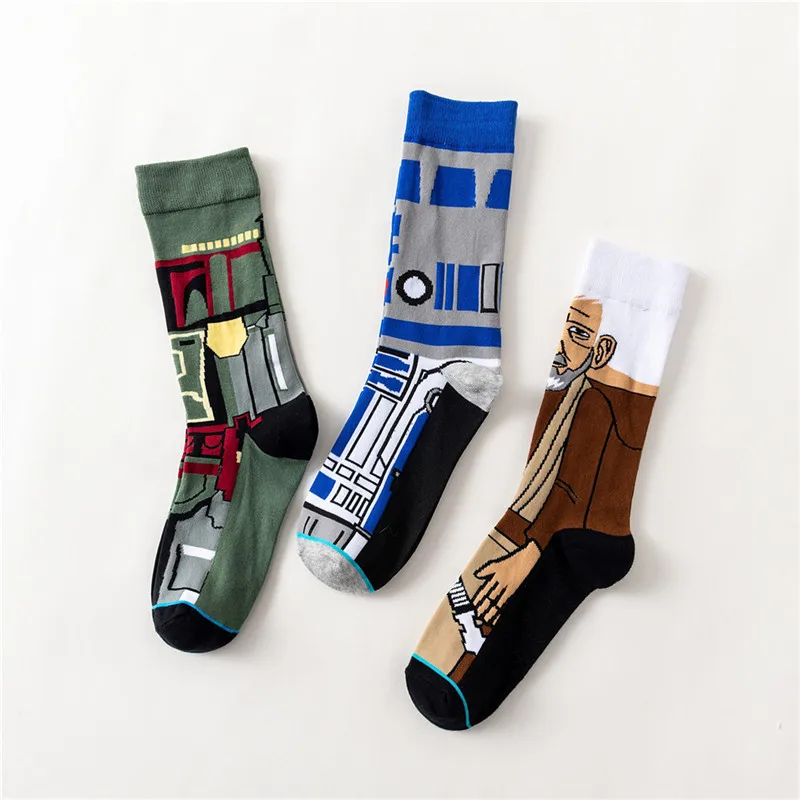Чулки из фильма «Звездные войны», носки для костюмированной вечеринки «Мастер Йода R2-D2», новые мужские и женские носки «рыцарь-джедай» на весну, осень и зиму