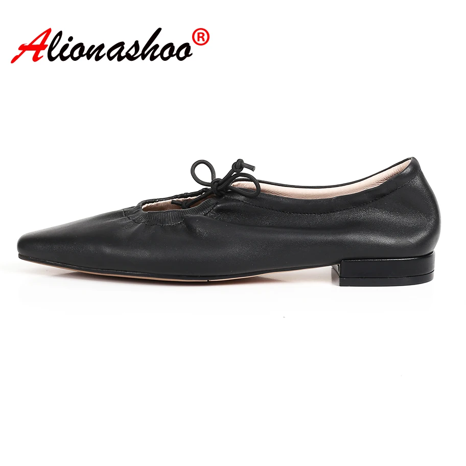 Women genuine leather flat shoes Woman Hand-sewn Leather Loafers Flexible Spring Casual Shoes Women Flats Women Shoes 34-39
