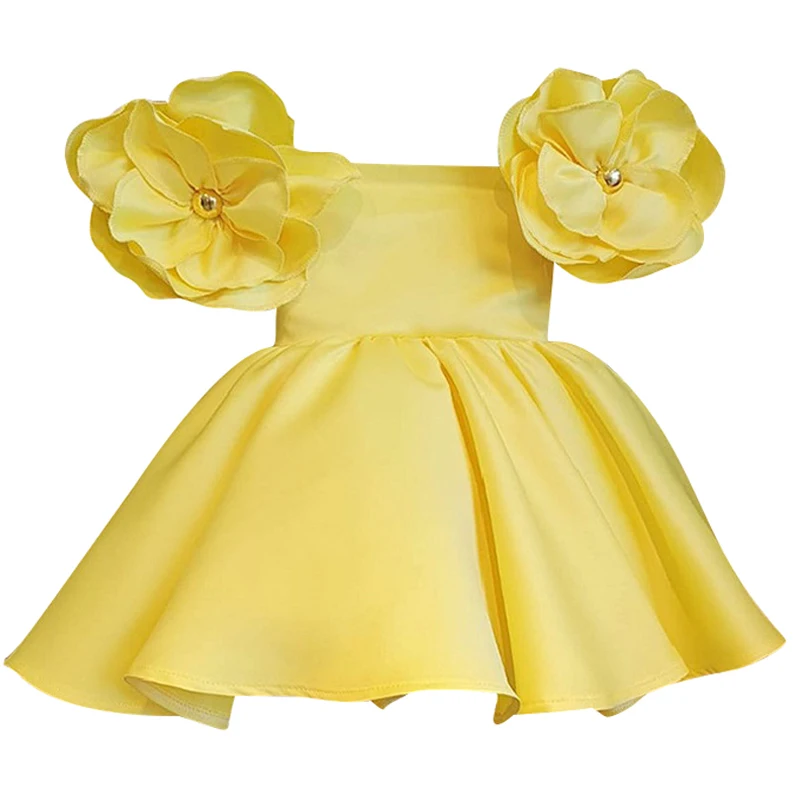 

Baby Princess's Birthday Baptist Party Pink Dress Flower Girl Baby's First Eucharist Ballroom Dress