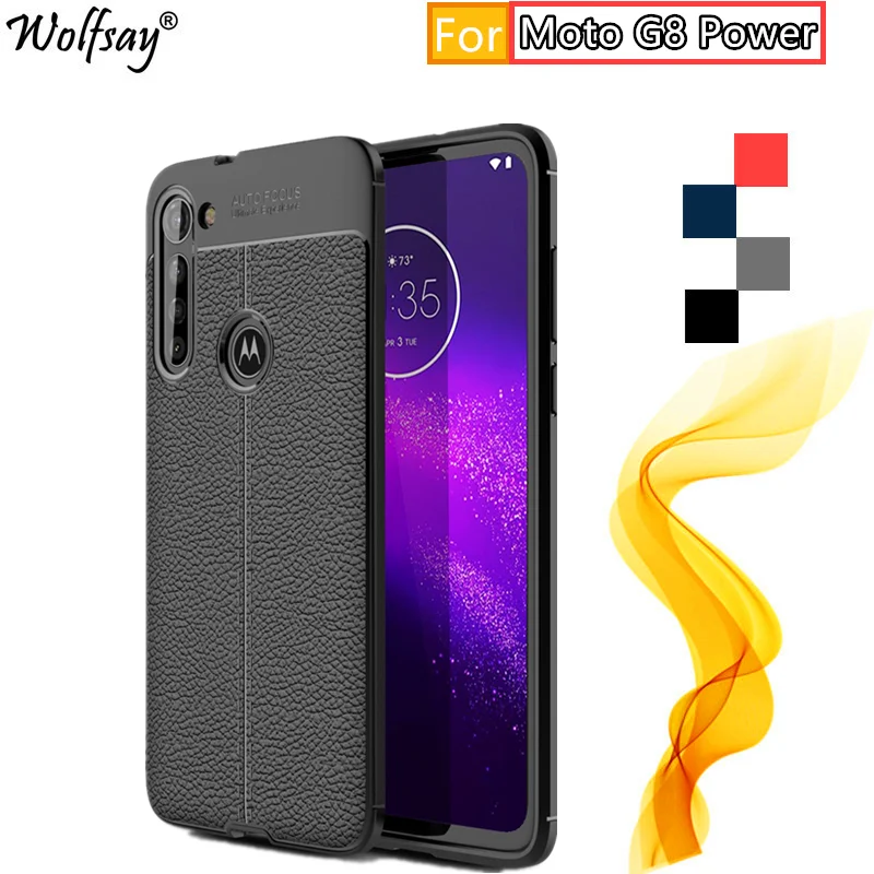 Резиновый чехол для Motorola Moto G8 Power противоударный кожаный | Мобильные телефоны и