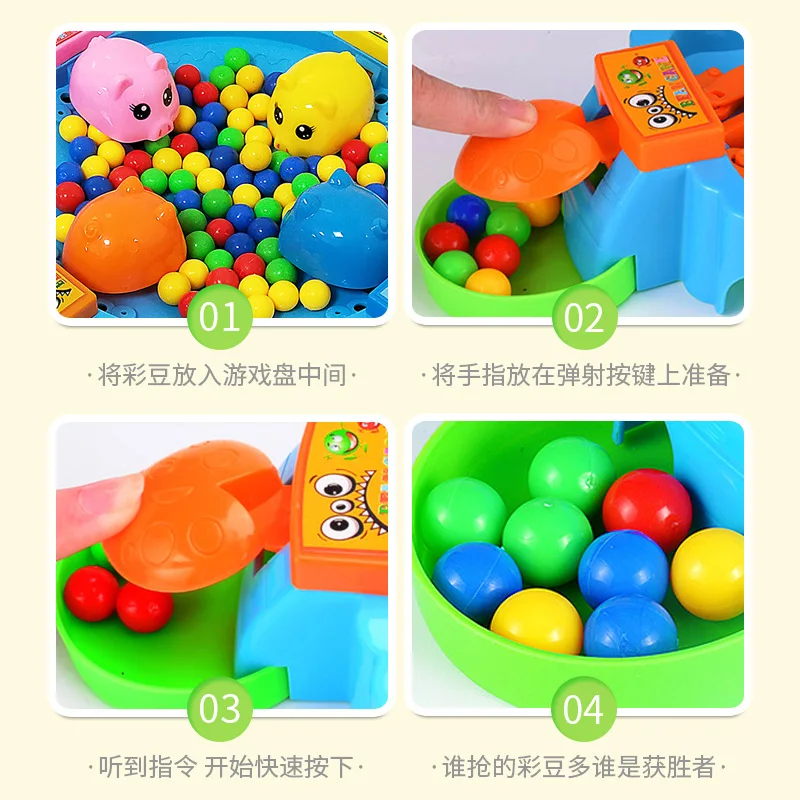 Douyin Стиль Знаменитостей Рабочий стол Crazy Shark Piggy Eat Peas развивающие жадные бусины многоместный Игра настольная детская игрушка