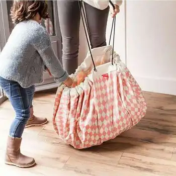 

Ins Large Toy Storage Bag play mat Toys Sack Can Be folded and Hanging Storage baby play mat soft play infant baby floor mat