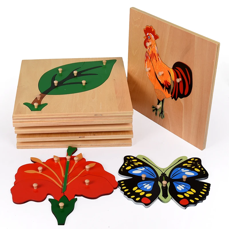 Baby Toy Kids Montessori Cartoon Animal Bird Puzzles for Children Wood for Early Childhood Education Preschool Training Learning — view 2