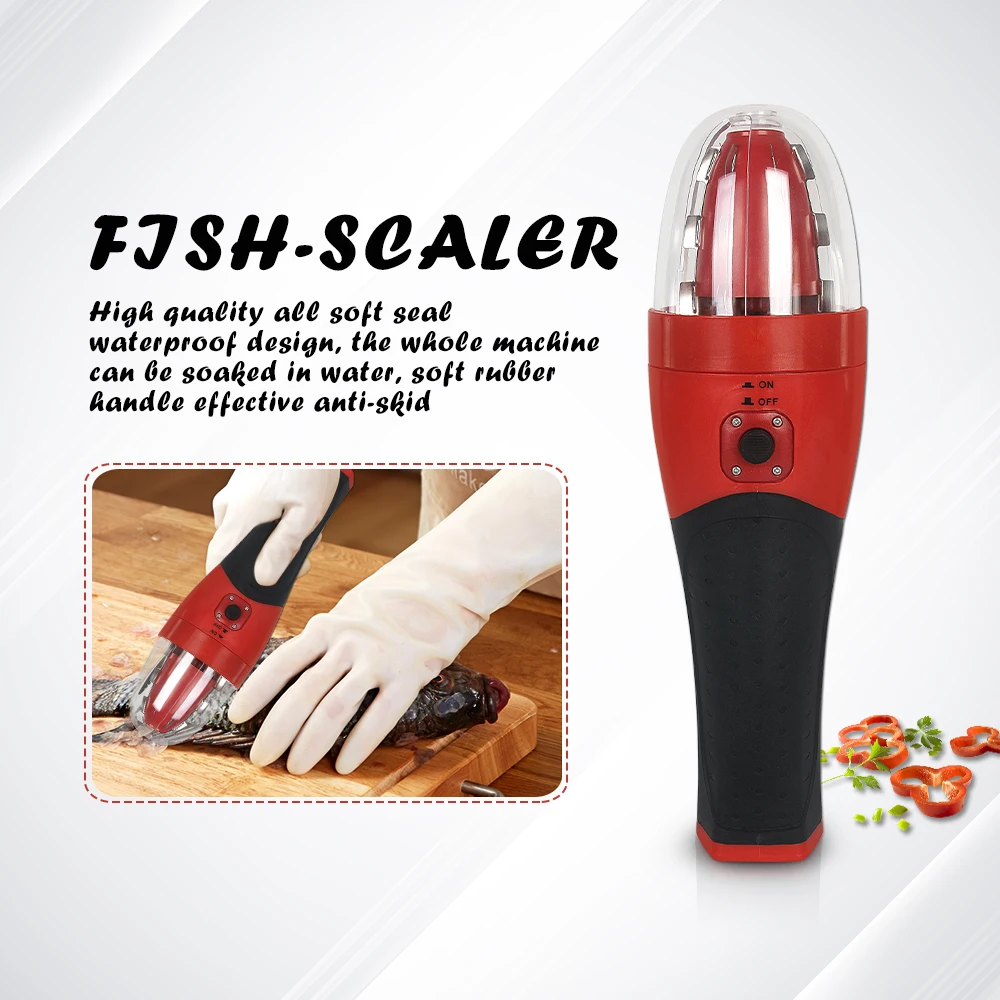 Rechargeable Electric Fish Scaler Handheld Kitchen Fish Cleaning Tool Waterproof With Protector Scraper Euro plug & UL plug CE