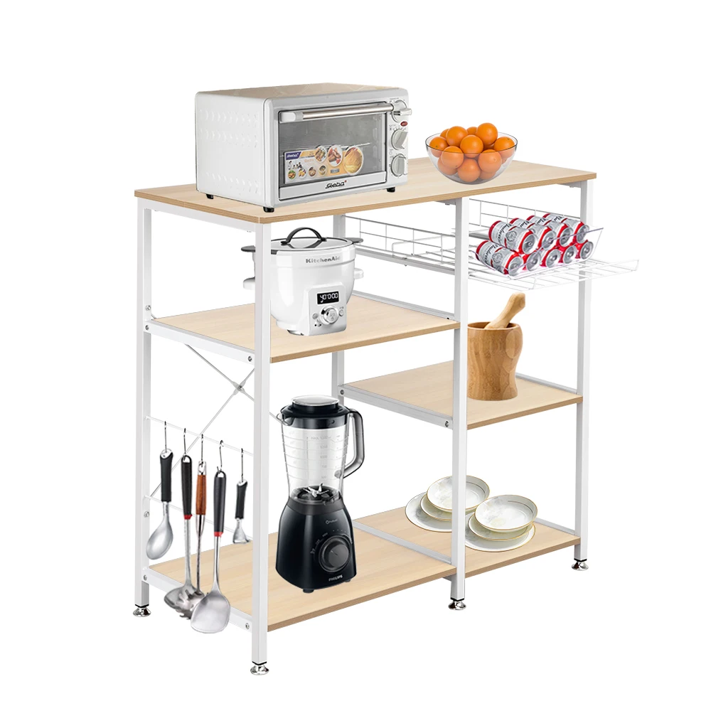 

3-Tier Kitchen Baker's Rack Microwave Oven Stand Storage Cart Workstation Shelf Durable Sundry Organizer Holders