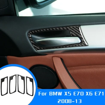 

Carbon Fiber Door Handle Trim For BMW X5 E70 X6 E71 08-13 Accessories 4pcs Auto