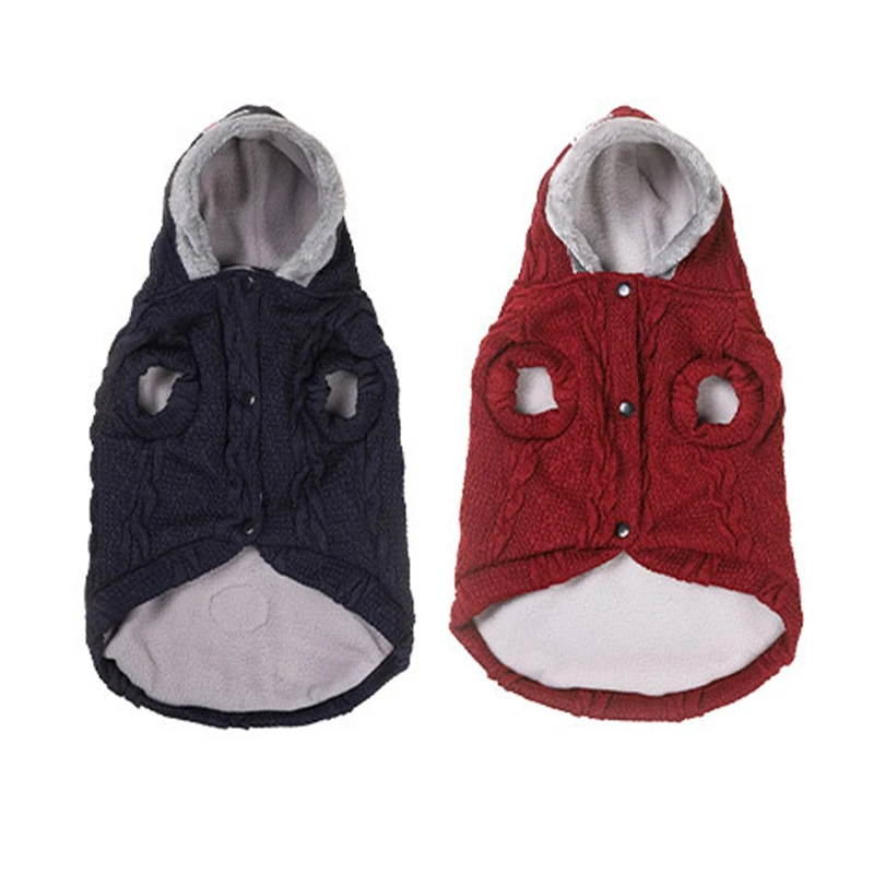 

Pet Dog Sweater Autumn and Winter Season Striped Plus Fleece Hoodies Jacket Personality Small and Medium-sized Dog Clothes