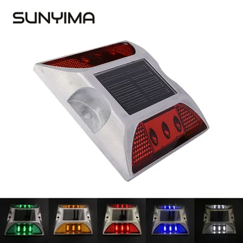 

SUNYIMA LED Solar street light Aluminum Waterproof Stud Light Outdoor Ground Light Path Deck Warning Light Garden Lighting
