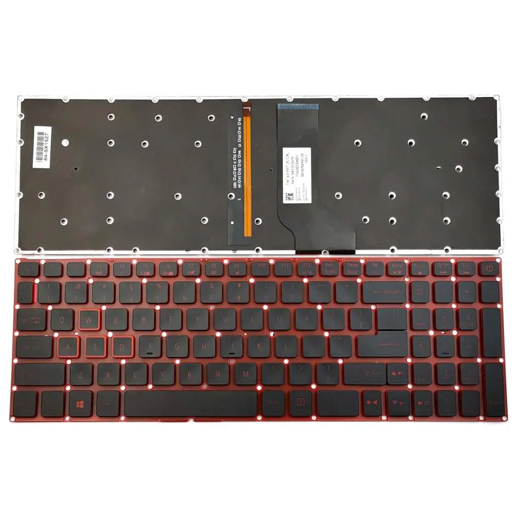 ДЛЯ acer Nitro 5 AN515-51 N17c1 AN515-52 AN515-53 серии Клавиатура ноутбука США Черный с подсветкой без рамки