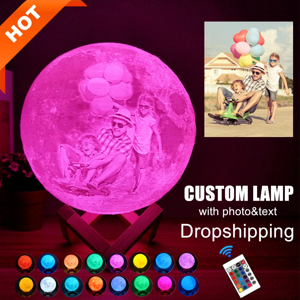 Nachtkastje, 3D Planeet Lamp, Glazen Maan Lamp 3 Lichte Modellen, Maan Nachtlampje Cadeau Voor Meisjes Jongens Kid Verjaardag Valentijnsdag Cadeau