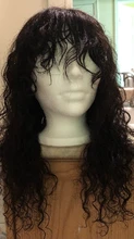 Sin Costuras de la onda de agua peluca peruano pelucas de cabello humano con flequillo completo máquina peluca para las mujeres negras 8-24 pulgadas envío rápido