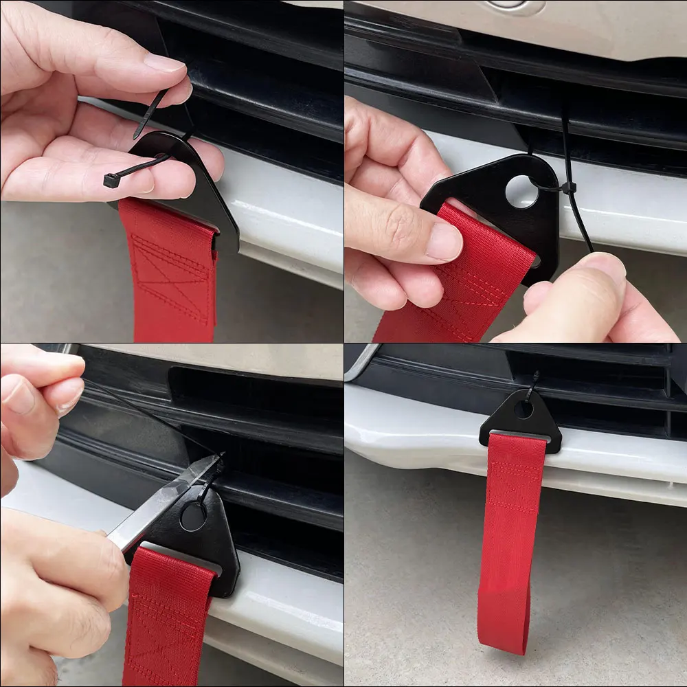 Nylon Tow Strap Car Tow Decoration Car Decoration Strap Car Tow Strap Car Accessories Strap Ratchet Strap For Ford Fusion Ranger Edge Ghia Escape ST Taurus Shelby Car Tow Rope Trailer Racing Strap Auto Exterior Accessories Decoration
