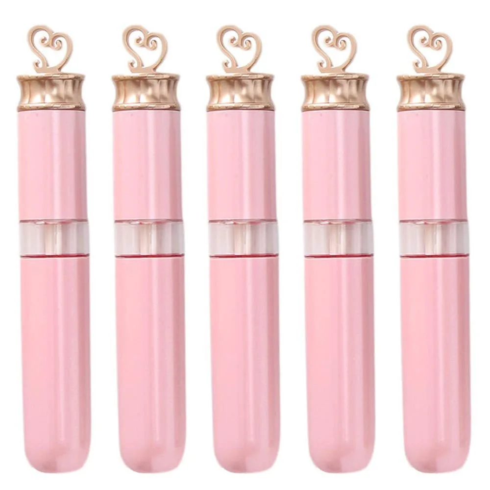 10/30/50pcs 6ml Pink Empty Lip Gloss Tubes Gold Heart Shape Top Lipstick Cosmetic Packaging Container | Красота и здоровье
