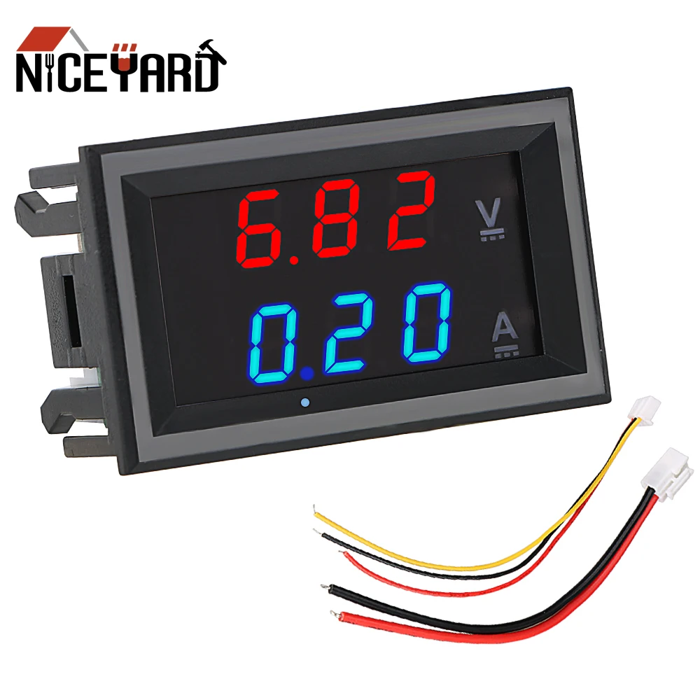 4 Mini Voltmètres Numériques DC 0-100V - Affichage LED Rouge, Jaune, Bleu, Vert, 3 Fils, Haute Précision, Pour Batterie Ou Projets électroniques