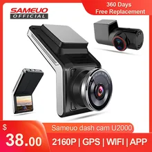 Sameuo U2000 דאש מצלמת קדמי ואחורי 4k 2160P 2 מצלמה לרכב dvr wifi dashcam מקליט וידאו אוטומטי ראיית לילה 24h חניה צג
