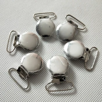 

10 pcs/lot Baby Silver Pacifier Clips Solid Color Metal Kids Nipple Dummy Clip Soother Clasps Pacifiers Holder Accessories