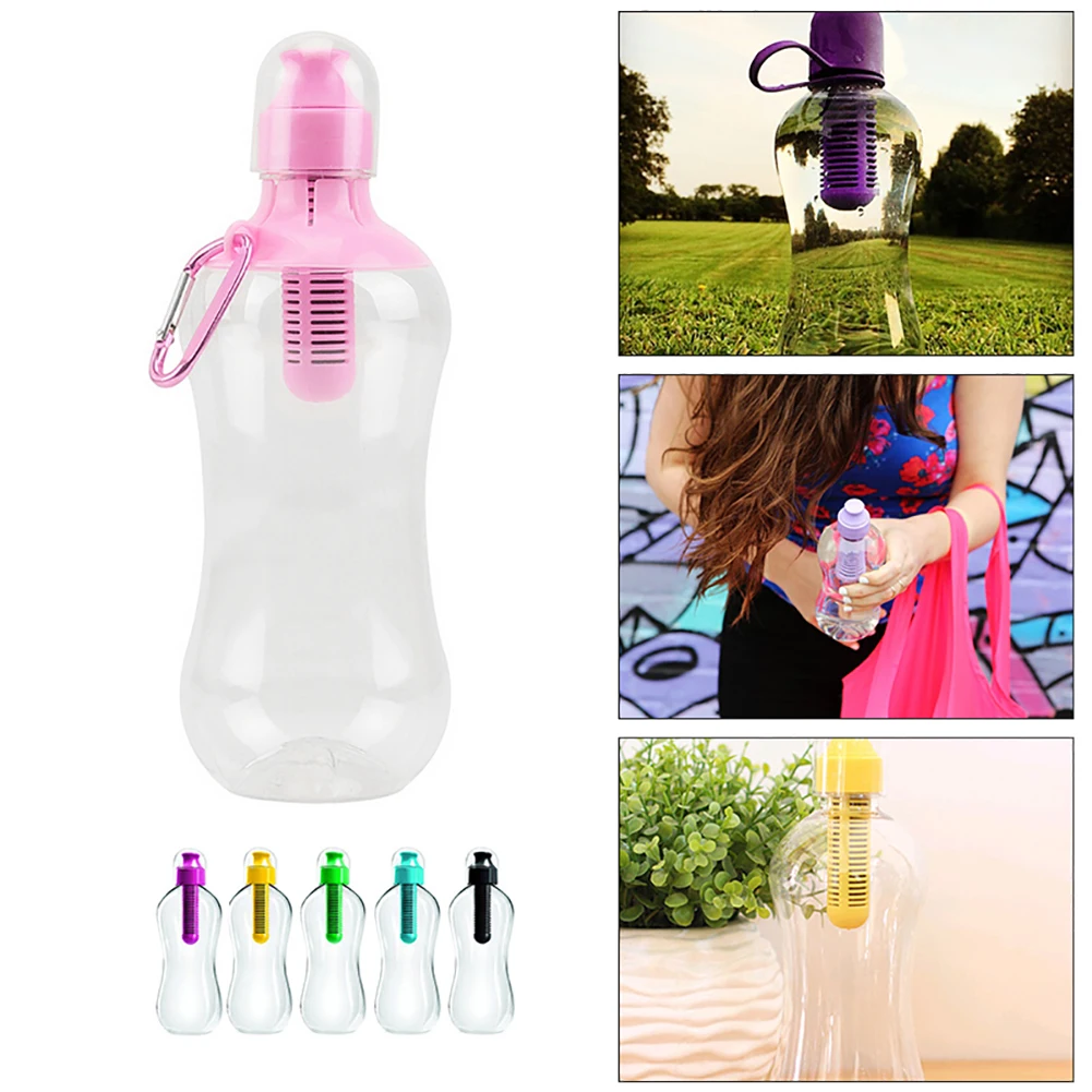 Water Filter Bottle Transparent Kettle Activated Carbon Filters Filter Kettle Outdoor Sports Water Bottle 550ml Healthy Drinking
