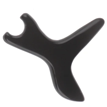 

Back Massage Swallow Tail Guasha Board Natural SPA Points Massager Jade Stone Holding Puncture Muscle Body Relaxtion Therapy