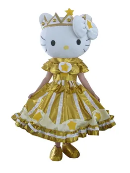 

Hot Sale Classic Version golden dress Cat Mascot Costume Adult Halloween Birthday party cartoon Apparel Cosplay Costumes