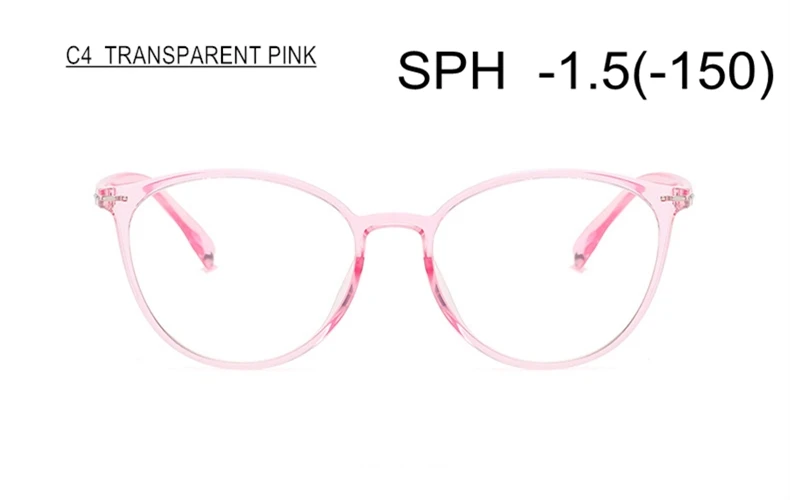SWOKENCE TR90 оправа, очки для близорукости SPH-0,5 до-6,0, для мужчин и женщин, Ретро дизайн, очки по рецепту для близоруких F113 - Цвет оправы: C4 (-1.5)